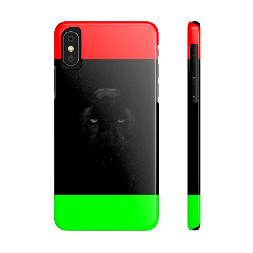 African Flag w Panther Slim Phone Cases, Case-Mate