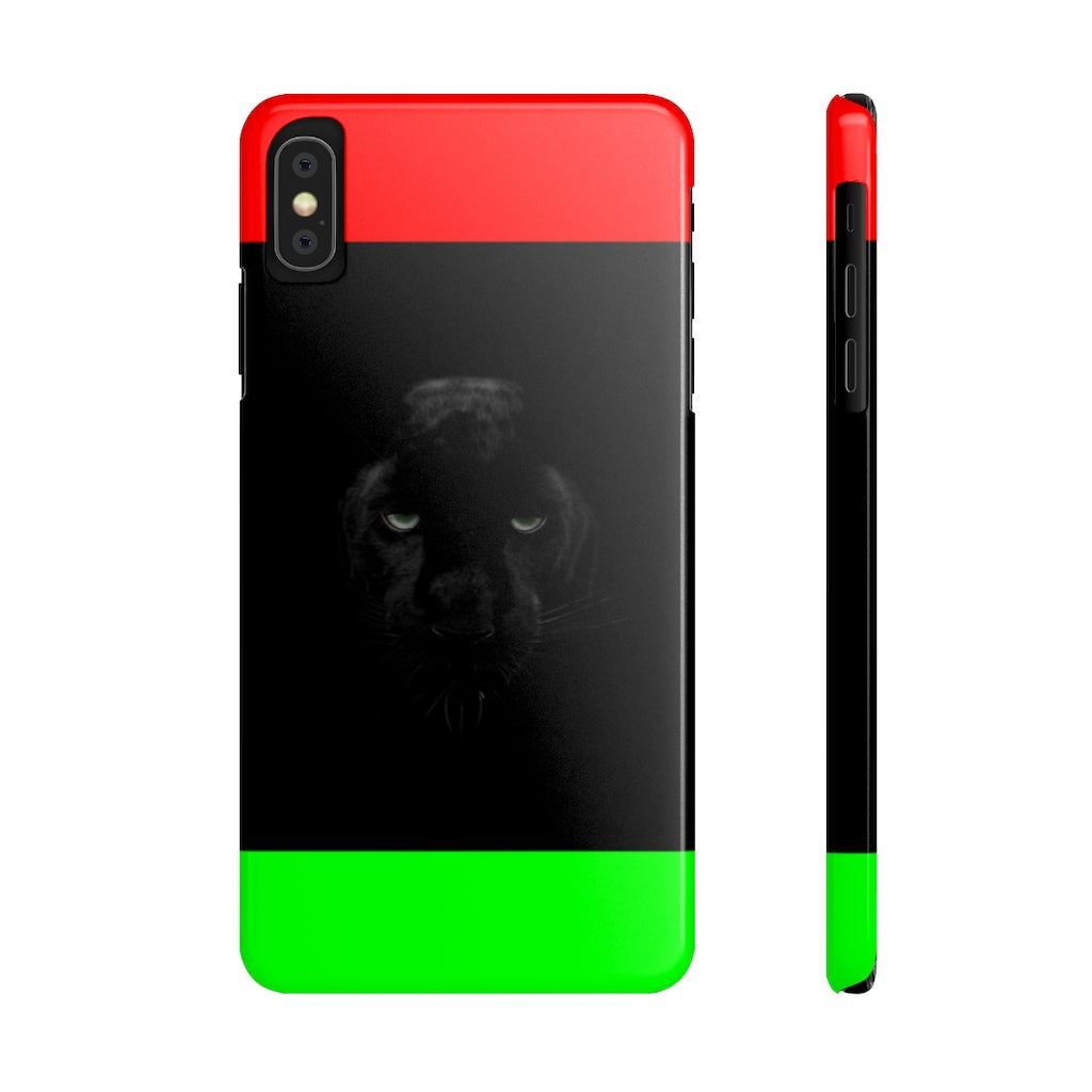 African Flag w Panther Slim Phone Cases, Case-Mate