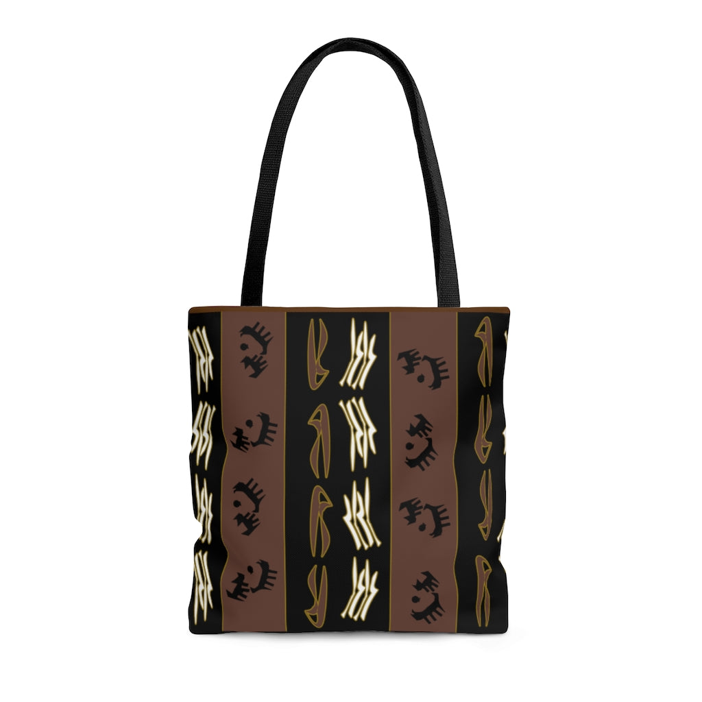 Cat & Dog Playing Watching Mud Cloth Tote Bag