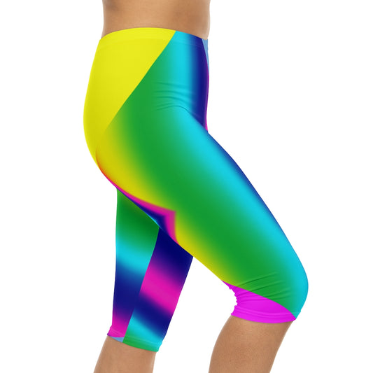 Rainbow Point Women’s Capri Leggings (AOP)