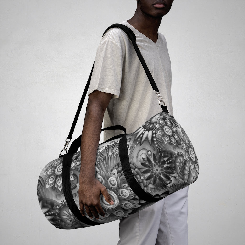 Mandalas-(Silver) Duffel Bag