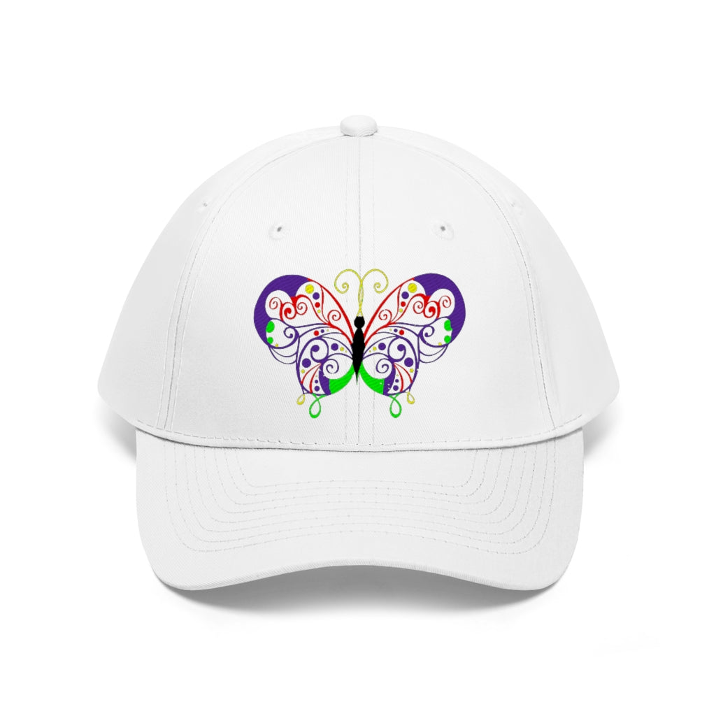 Butterfly Purple Lines Unisex Twill Hat