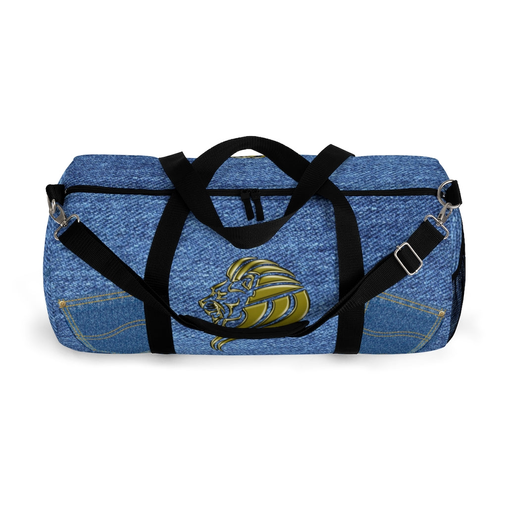 Lion on Denim (Print) Duffel Bag