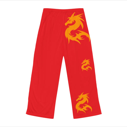 Women's Golden Dragon on Red Pajama Pants