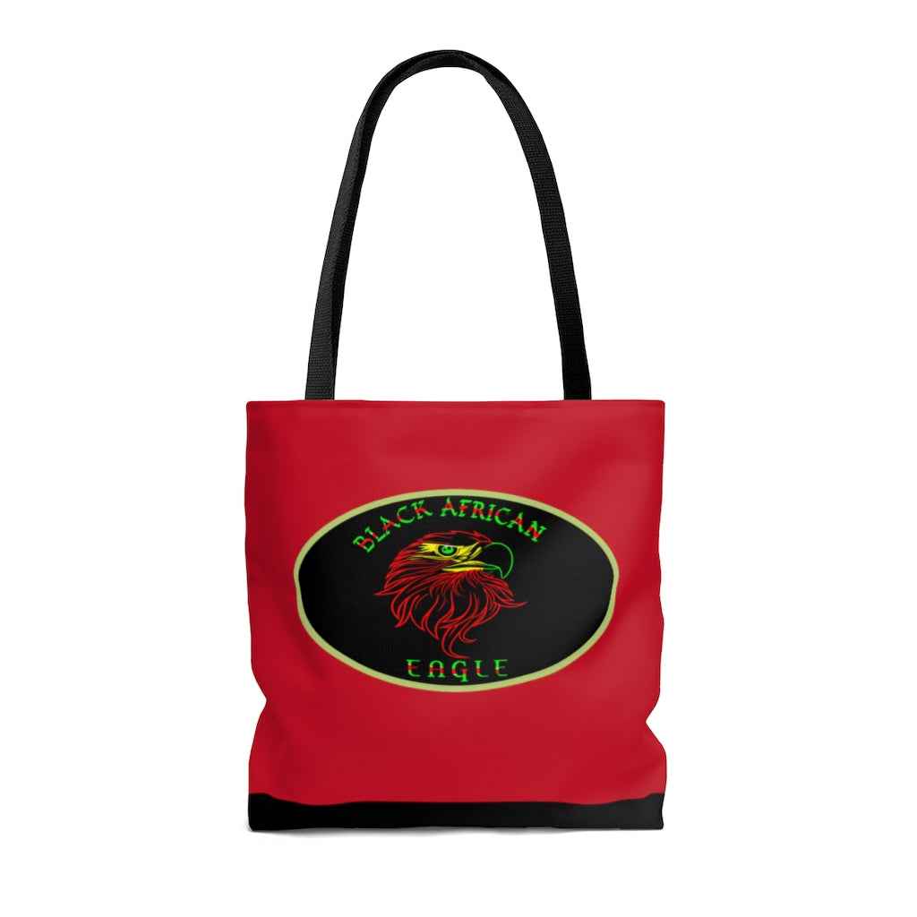 Black African Eagle (Red) Tote Bag