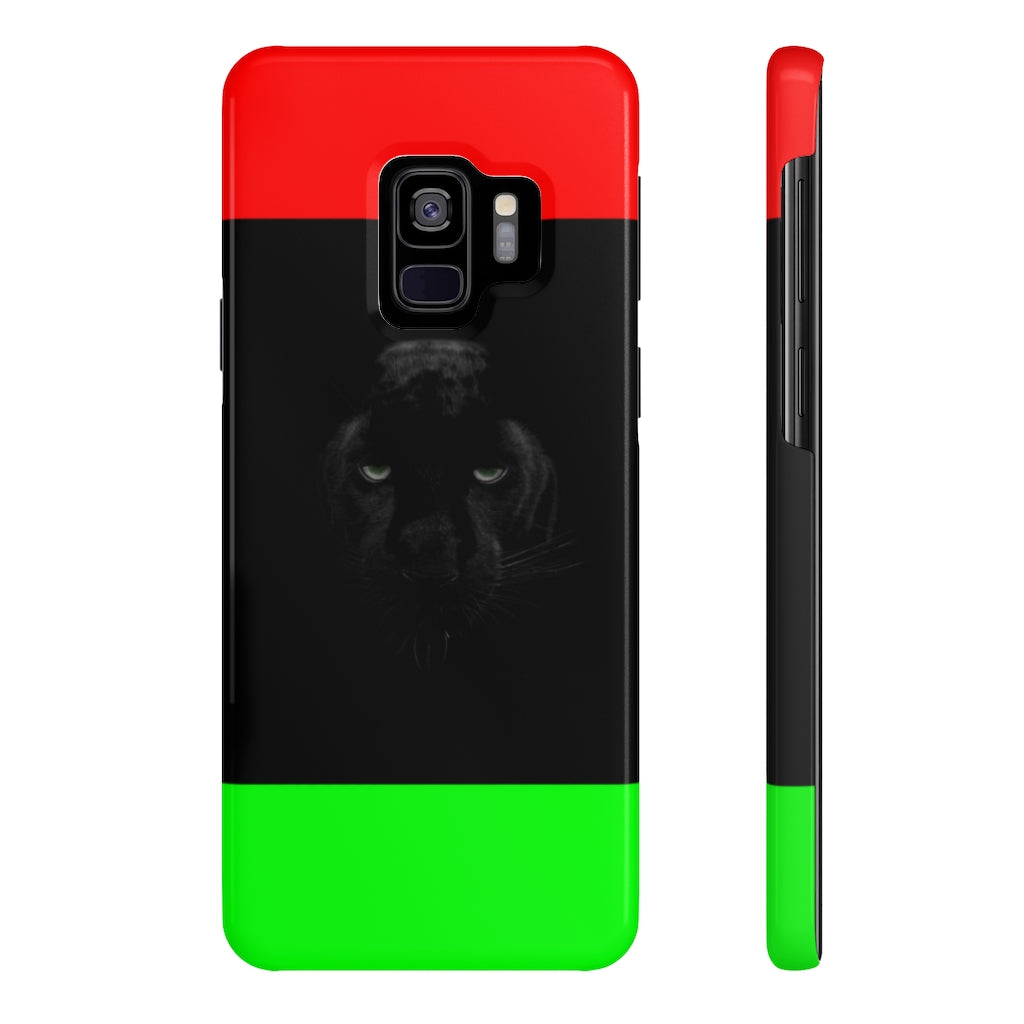 African Flag w Panther Slim Phone Cases, Case-Mate